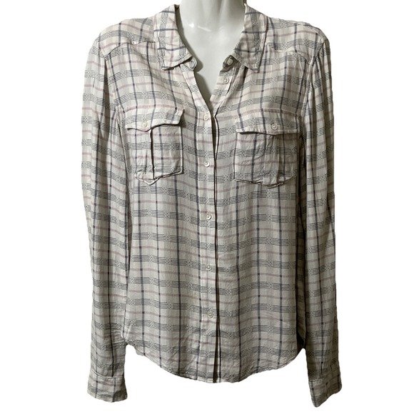 Paige Womens Shirt S Pastel Plaid Button Up Feminine Angelic Princesscore Subtle - Picture 1 of 6